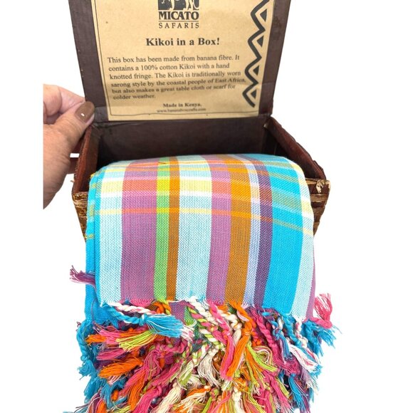 Kenya Africa Tribal Ethnic Scarf Beach Towel Wrap Safari Cotton Table Cloth READ - Picture 2 of 11